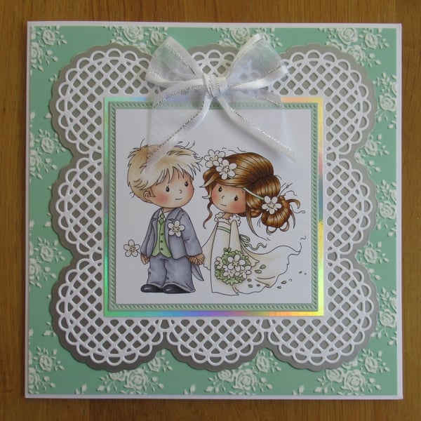 Cute Couple Wedding Card - 17cm square