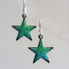 Star(fish) earrings, enamel on copper 091