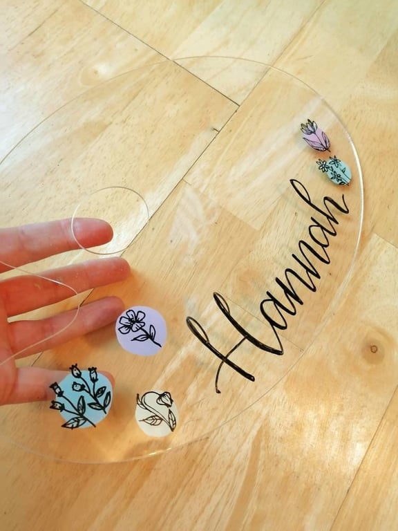 Personalised paint mixing palette- hand painted custom art supplies - pretty art