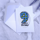 9th Birthday Cross Stitch Card for Boys or Girls - Age 9 Greeting Card