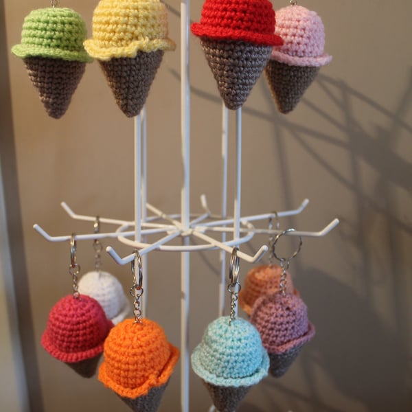 Crochet Ice cream keyrings