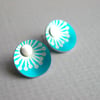 Starburst blue disc studs