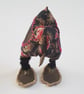 Floral Fabric Bird Ornament - Freestanding Textile Bird Decoration - Image 3