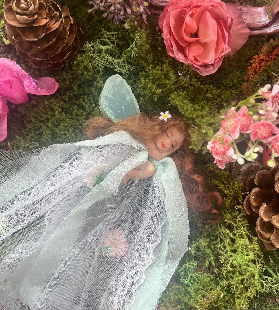 Ooak Baby Fairy, Polymer Clay, Fairy Gift, Sleeping Fairy