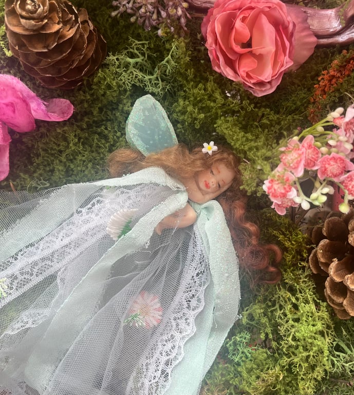 Ooak Baby Fairy, Polymer Clay, Fairy Gift, Sleeping Fairy