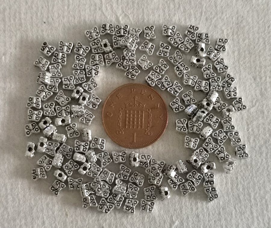 Silver cheap number beads