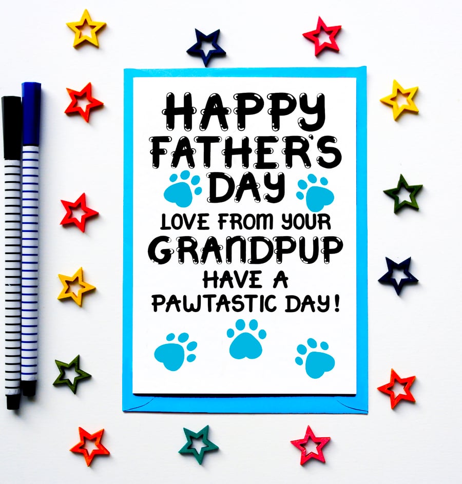 Father's Day Card For Grandad From Grandpup, Fathers Day Card From Dog, Pet