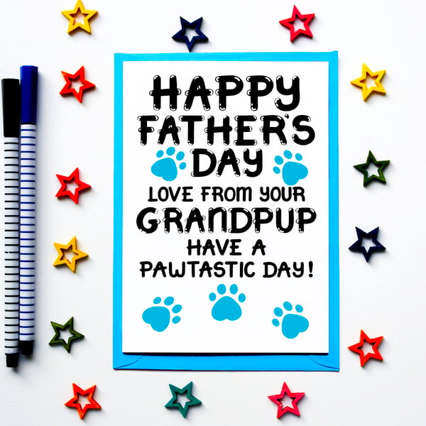 Father's Day Card For Grandad From Grandpup, Fathers Day Card From Dog, Pet