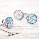 Custom Tie Tack and Cufflinks Set, Personalised Map Suit and Tie accessories