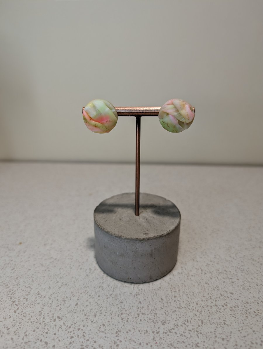 Glow in the dark small drape stud earrings 