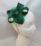Dark Green Black Watch Scottish Tartan Sinamay Loop Clip in Wedding Fascinator