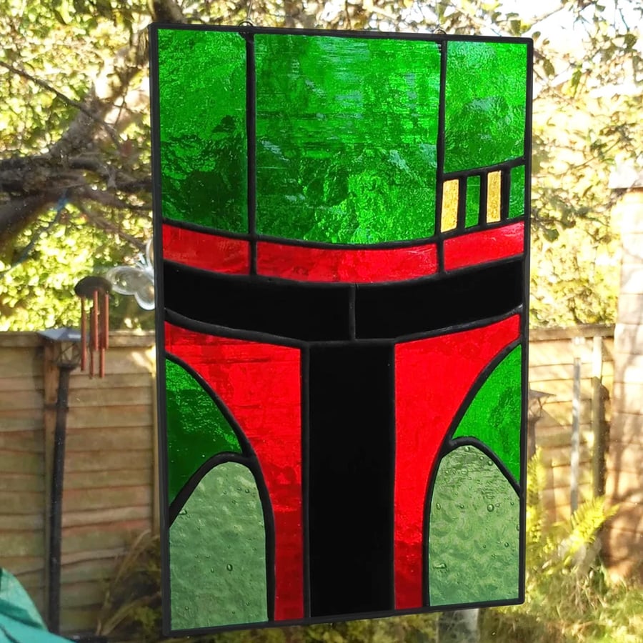 Stained Glass Boba Fett Window Hanging