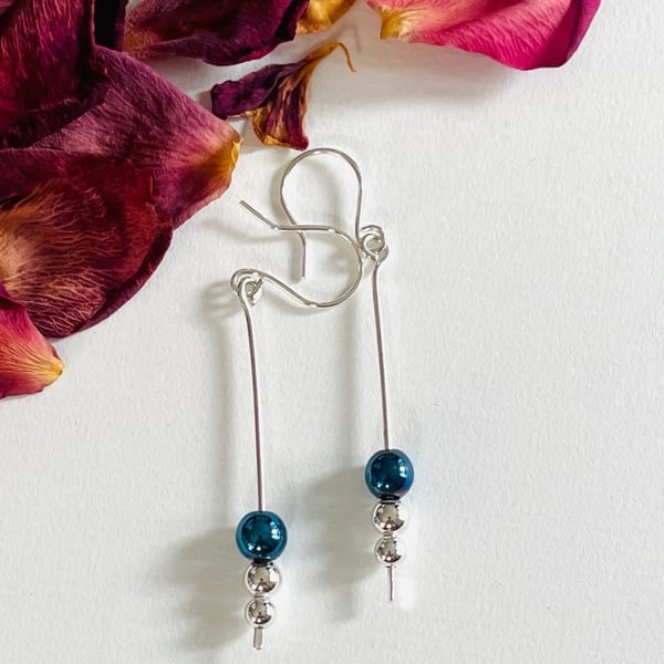 Sterling silver matchstick earrings 