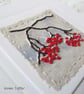 EMBROIDERED WINTER BERRIES CARD CHRISTMAS WINTER - Image 2