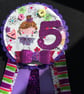 Birthday badge-Rosette - purple girl design - Image 1