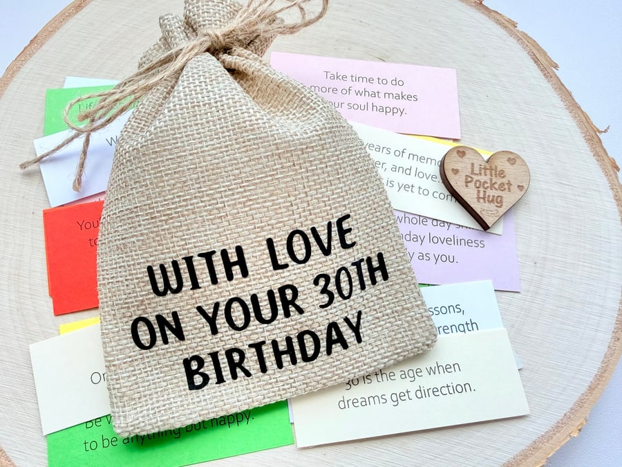 30th Birthday Keepsake Quote Gift, 31 Quotes, Turning 30 Milestone Present