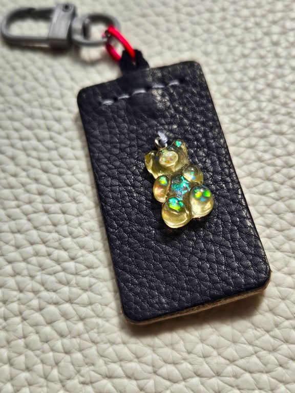 Leather Gummy Bear Keyring Bag Charm