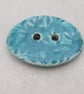 Large Jade Green Sprig Oval Handmade Ceramic Button