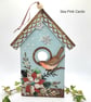 Christmas Birdhouse Ornament - Hanging Decoration, Robin, Poinsettia, Gift