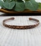 Copper Cuff - Embossed Floral Pattern with Antiqued Finish. Size Medium - Image 5
