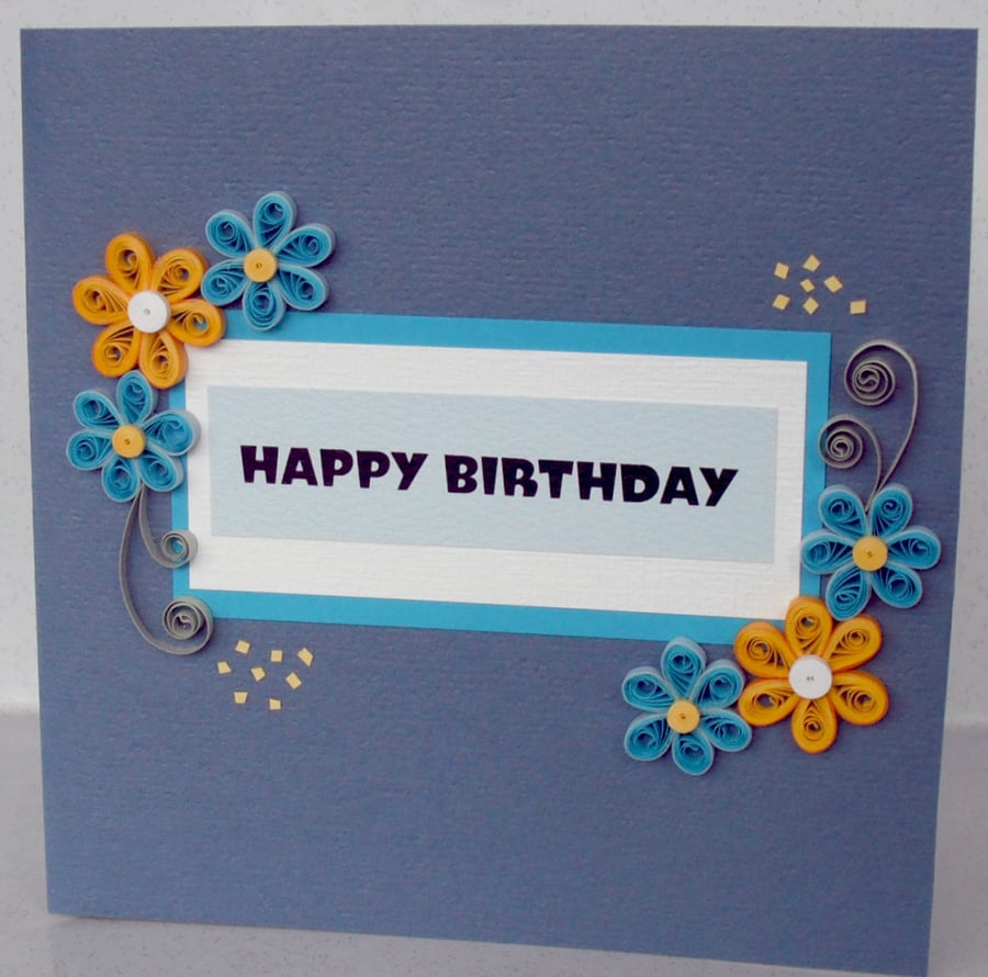 Quilled birthday card