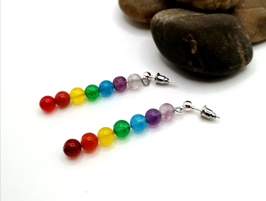 Gemstone Rainbow Earrings