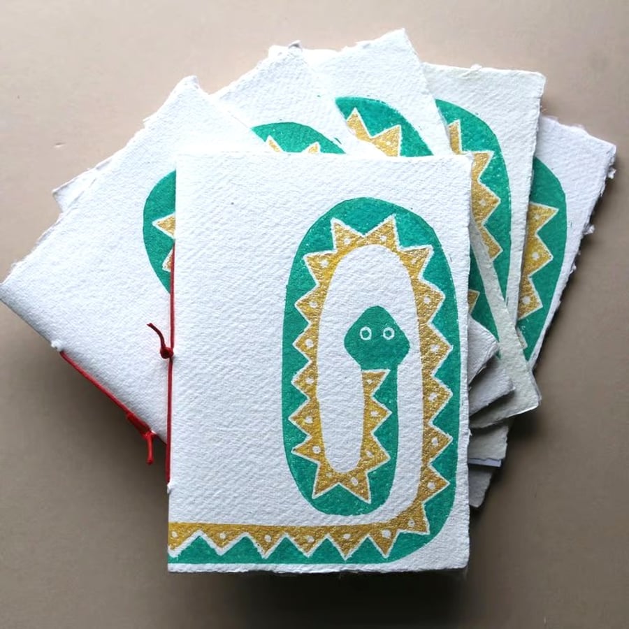 Image of Handprinted Snake Notebook