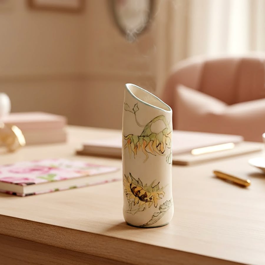 'Sunflowers' vase - handmade ceramic