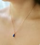 Necklace with blue lapis lazuli drop, in 925 gold plated silver