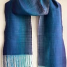 Deep Blue Sea Cotton Herringbone Summer Scarf