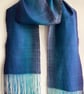 Deep Blue Sea Cotton Herringbone Summer Scarf