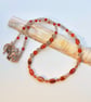 Agate, Carnelian & Swarovski Crystal Necklace, Gemstone Jewellery Gifts For Her