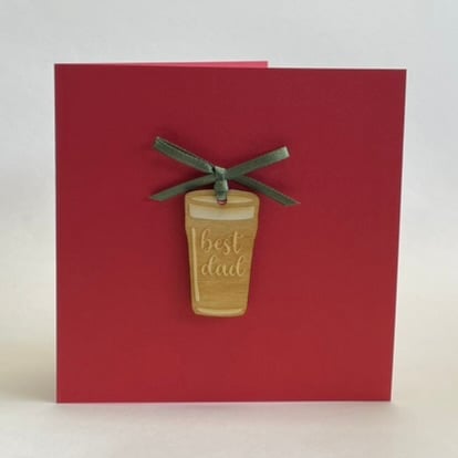 'Best dad' card with detachable decoration