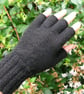 Fingerless gloves alpaca black - Image 2