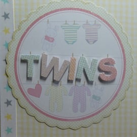 Twins New Baby Card