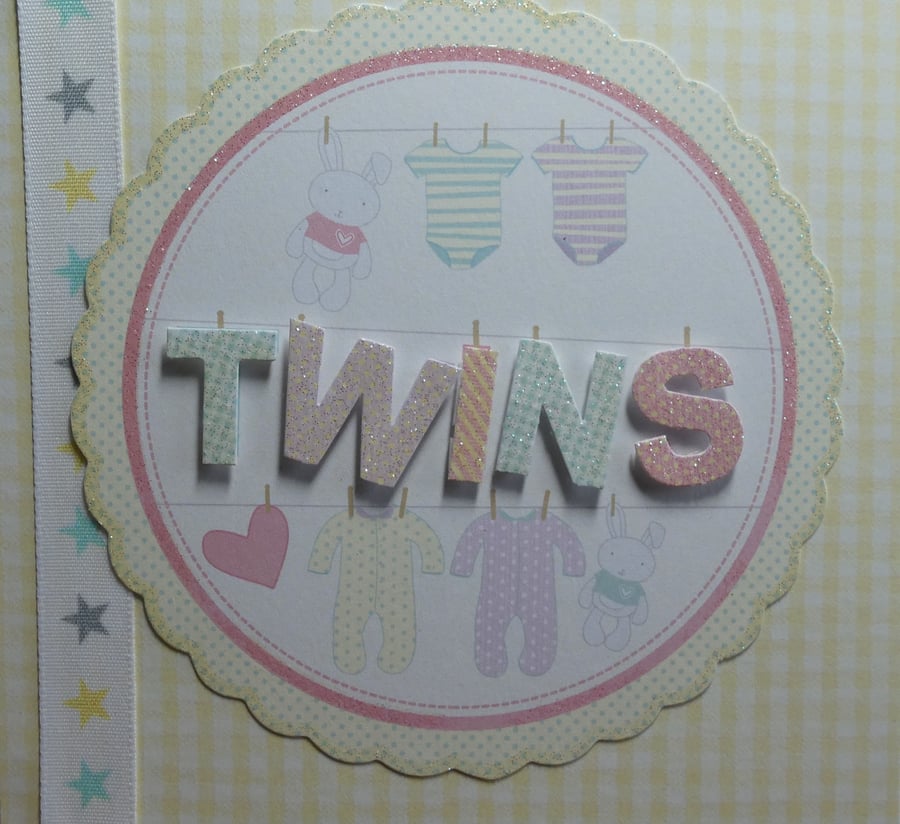 Twins New Baby Card