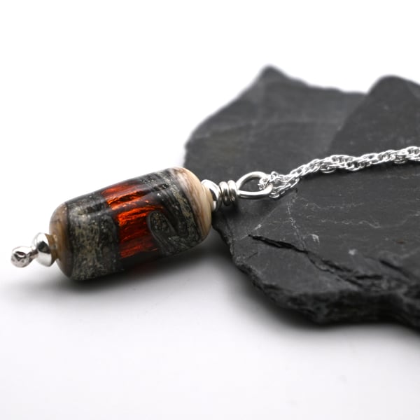 lampwork glass sparkle pendant necklace