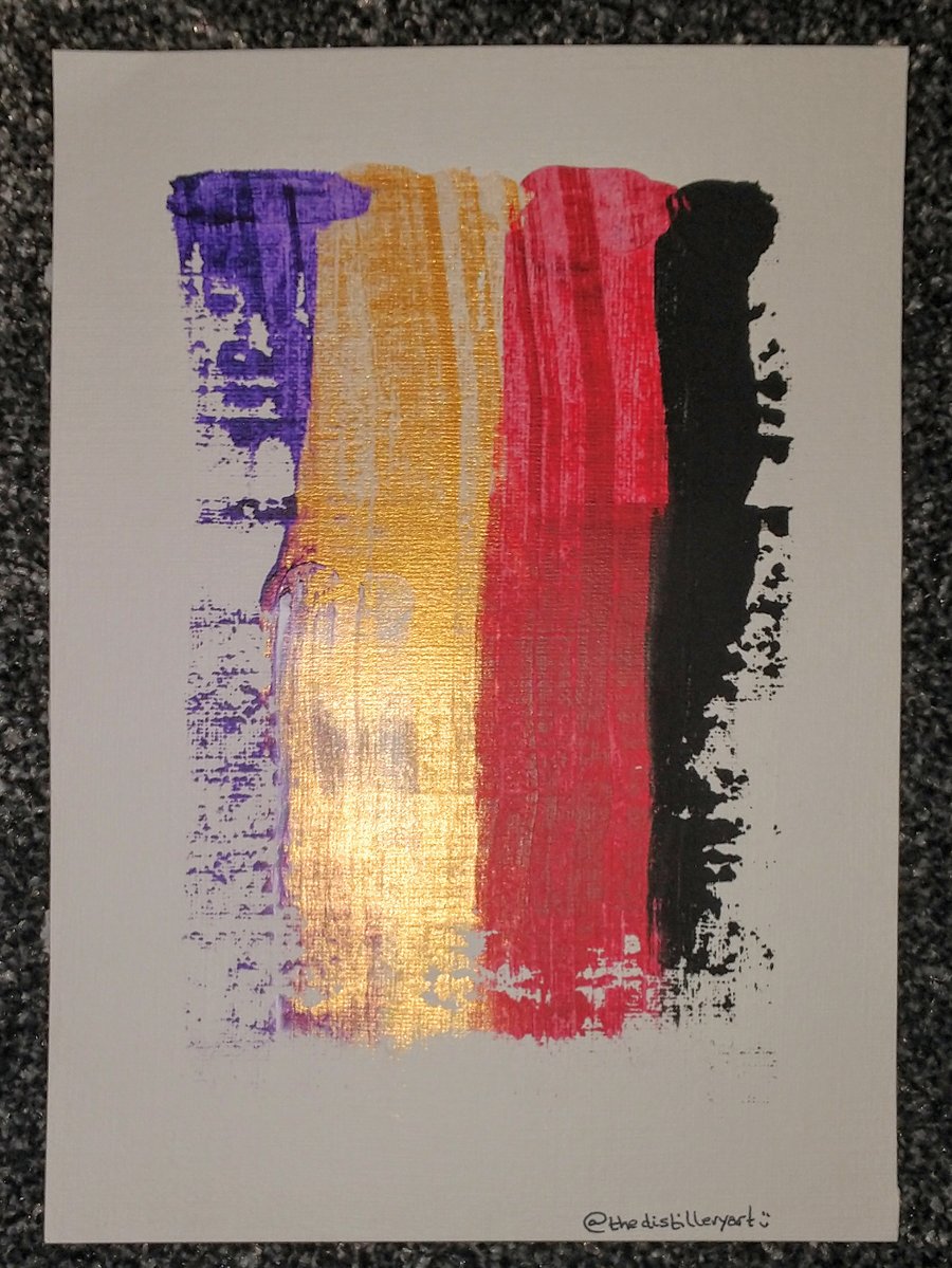 A5 Abstract Acrylic Pull Painting