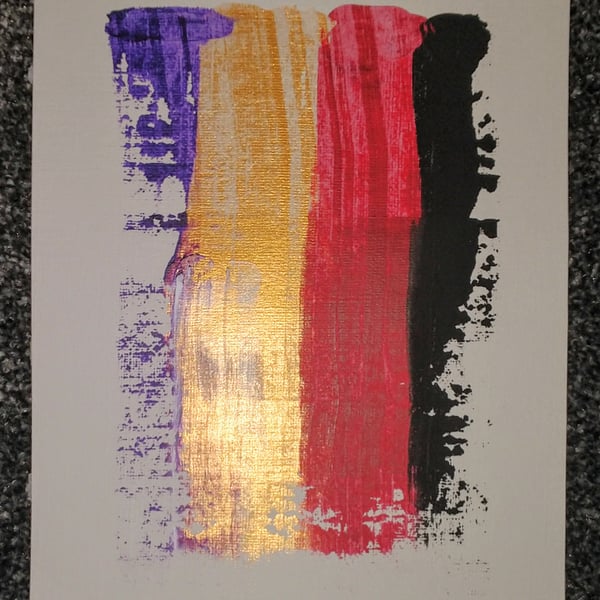 A5 Abstract Acrylic Pull Painting