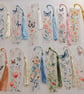 Acrylic flowers and butterflies theme bookmark