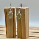 Seafoam green teardrop sea glass earrings 