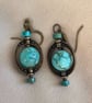 Turquoise blue globe earrings