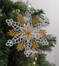 Machine Embroidery Snowflake Ornament: Lacey Christmas Decor - Image 9