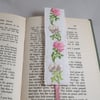Embroidered Bookmark from vintage linen