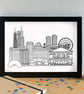 Chicago Skyline Travel Art Print - Image 2