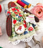 Bobbin,  A  Tiny Hand Embroidered Robin Folk Art Doll - Image 5