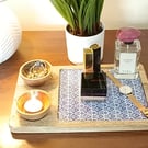Mano wood and enamel tray