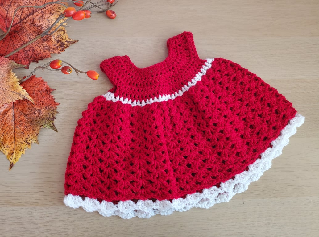 Red Apple Baby Girl Dress 0 - 3 months