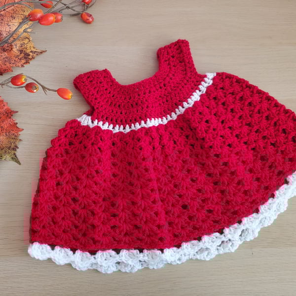 Red Apple Baby Girl Dress 0 - 3 months