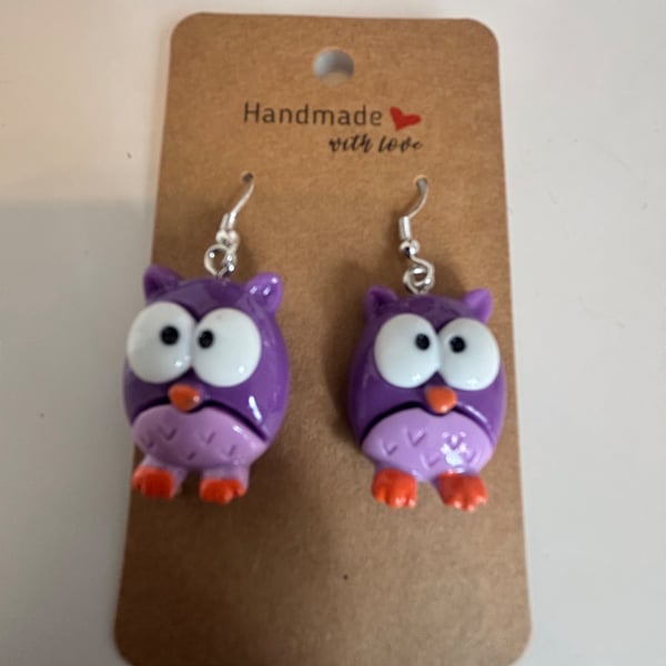 Sterling Silver Earrings - Owls - Brand New & Sealed!! 